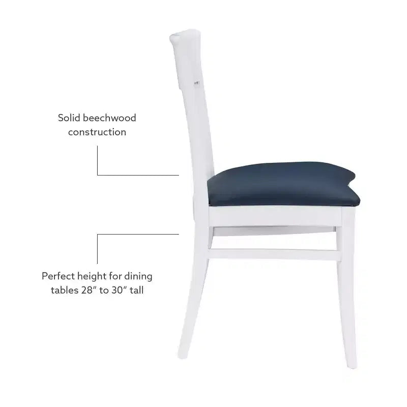 Chaise de salle à manger en similicuir à dossier à lattes