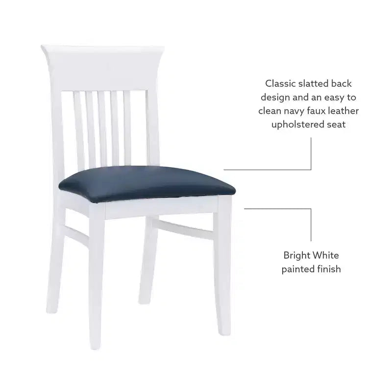 Chaise de salle à manger en similicuir à dossier à lattes