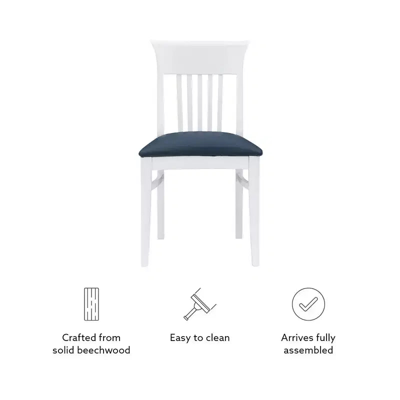 Chaise de salle à manger en similicuir à dossier à lattes