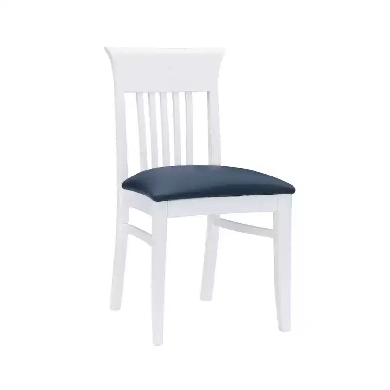 Chaise de salle à manger en similicuir à dossier à lattes