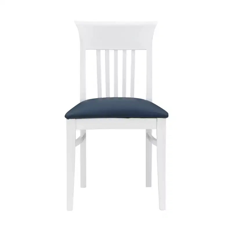 Chaise de salle à manger en similicuir à dossier à lattes