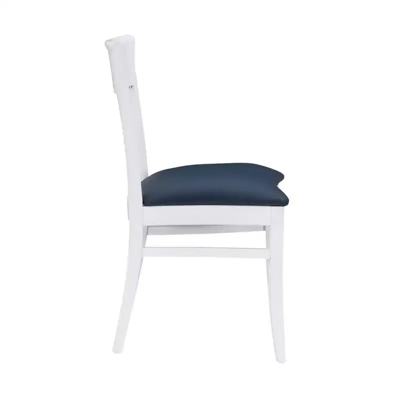 Chaise de salle à manger en similicuir à dossier à lattes