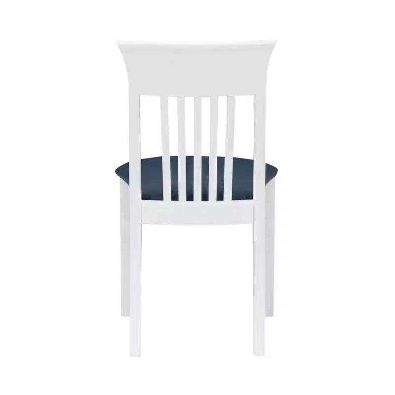 Chaise de salle à manger en similicuir à dossier à lattes