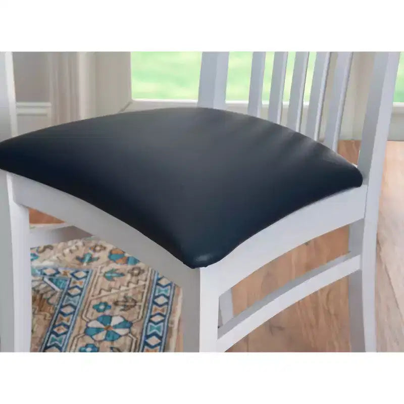 Chaise de salle à manger en similicuir à dossier à lattes