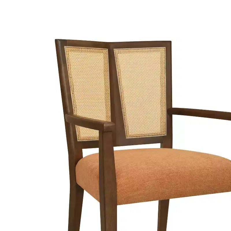 Chaise de salle à manger rembourrée en hévéa Nolan
