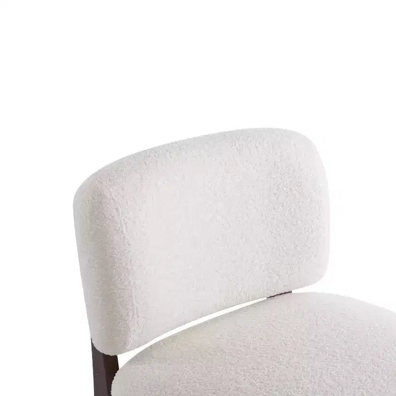 Fauteuil de salon en bois d'hévéa avec coussins en peluche de laine