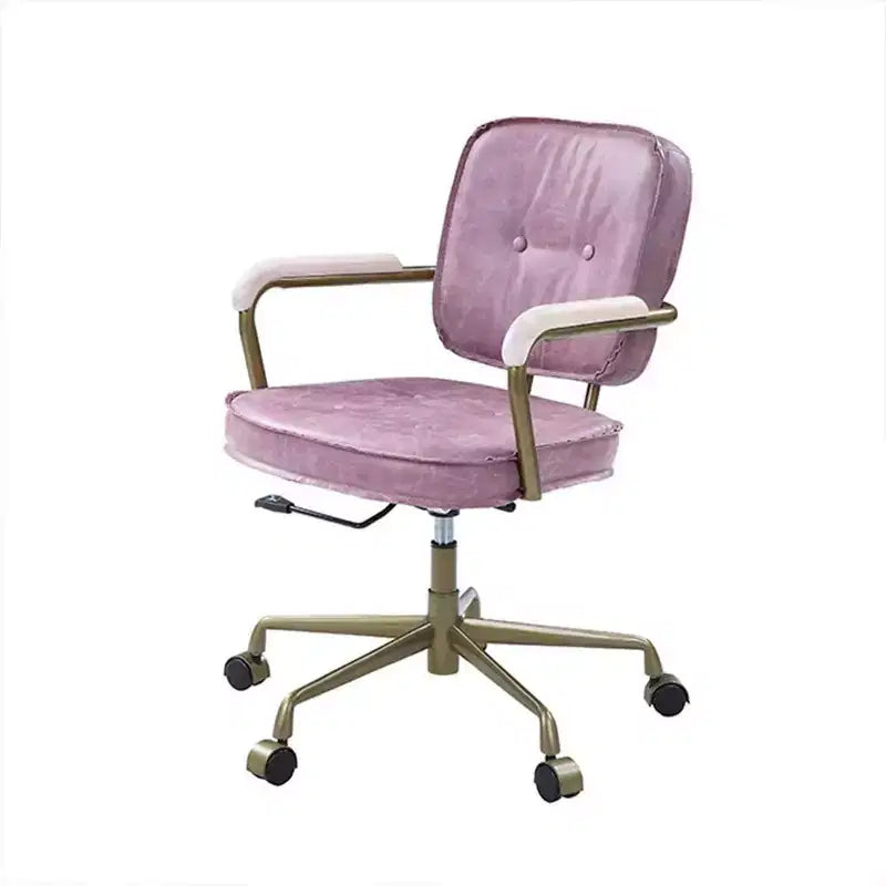 25" Siecross Grain Leather Reclining Accent Chair Pink - Acme Furniture: Swivel Metal Frame No Assembly