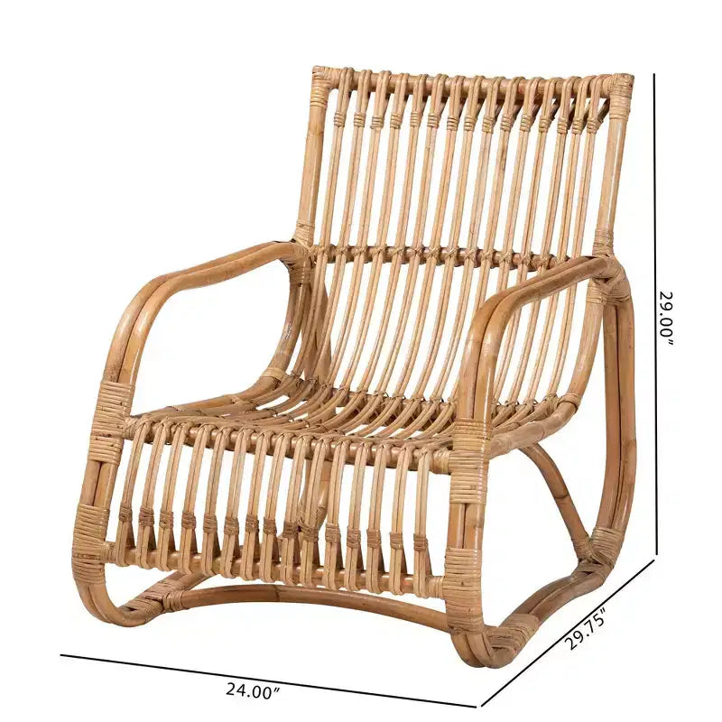 Fauteuil de salon en rotin naturel