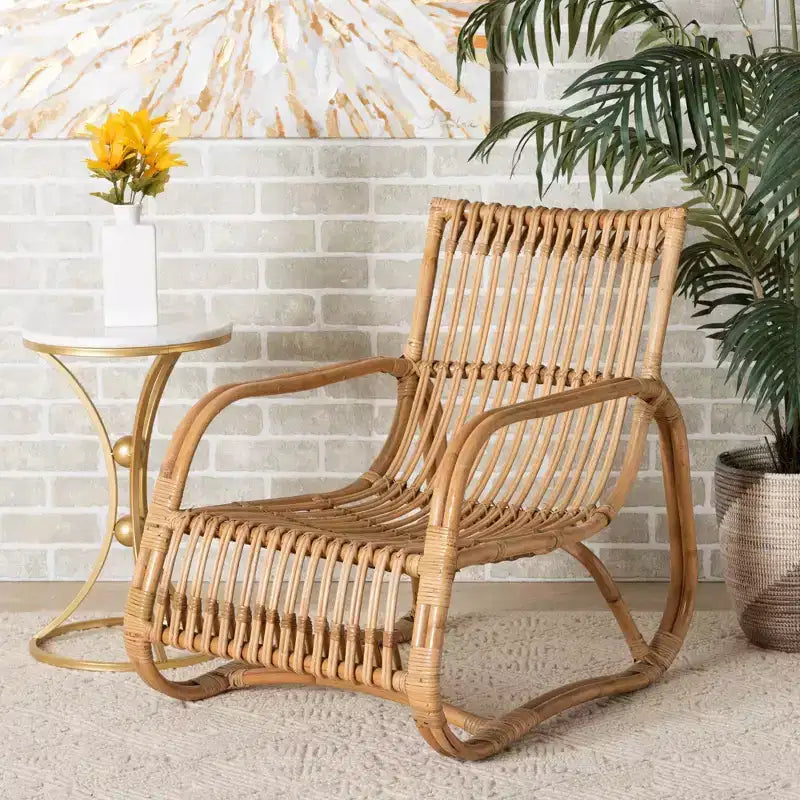 Fauteuil de salon en rotin naturel