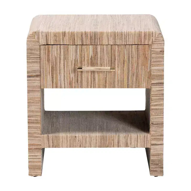 Table de chevet en paille tressée Bali