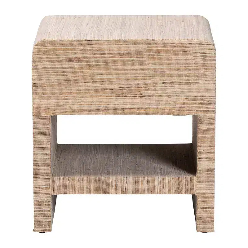 Table de chevet en paille tressée Bali