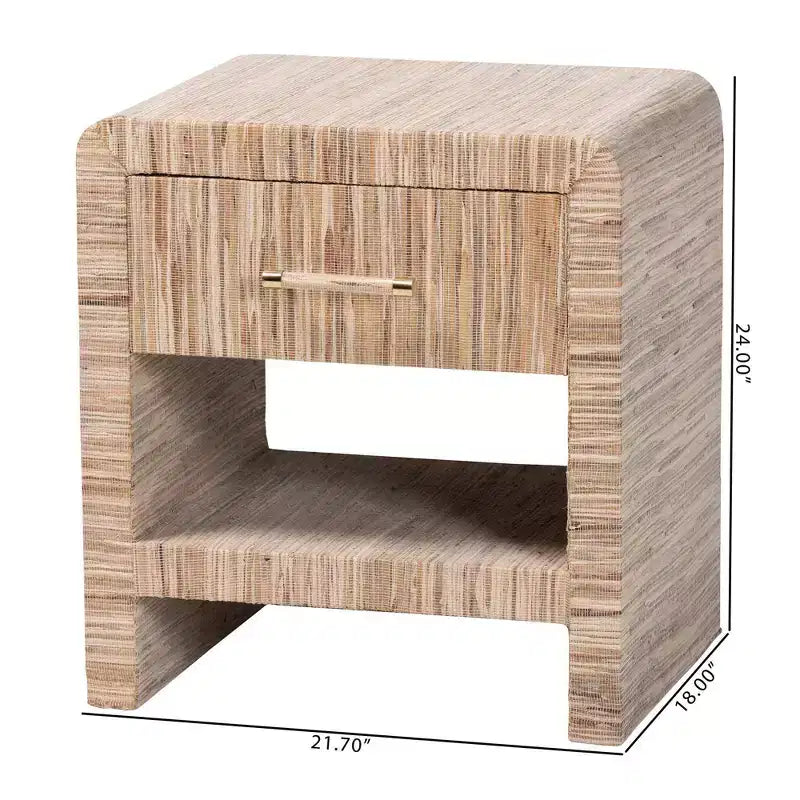 Table de chevet en paille tressée Bali