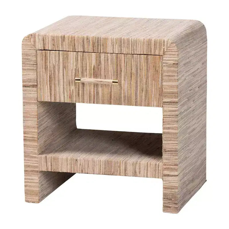 Table de chevet en paille tressée Bali