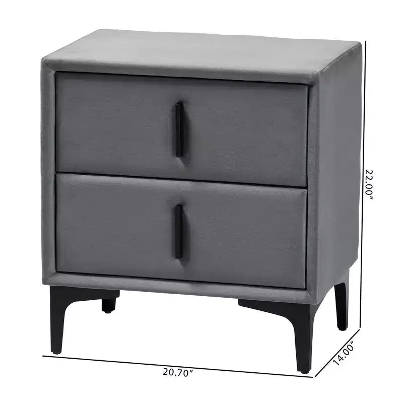 Table de chevet en velours