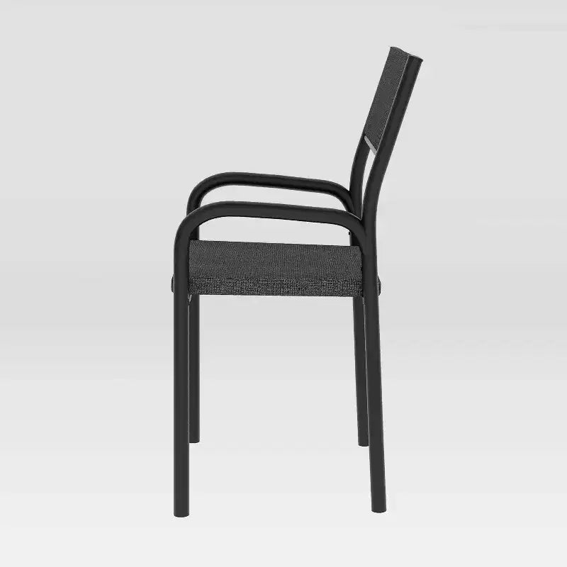 Chaise visiteur de bureau à cadre métallique noir