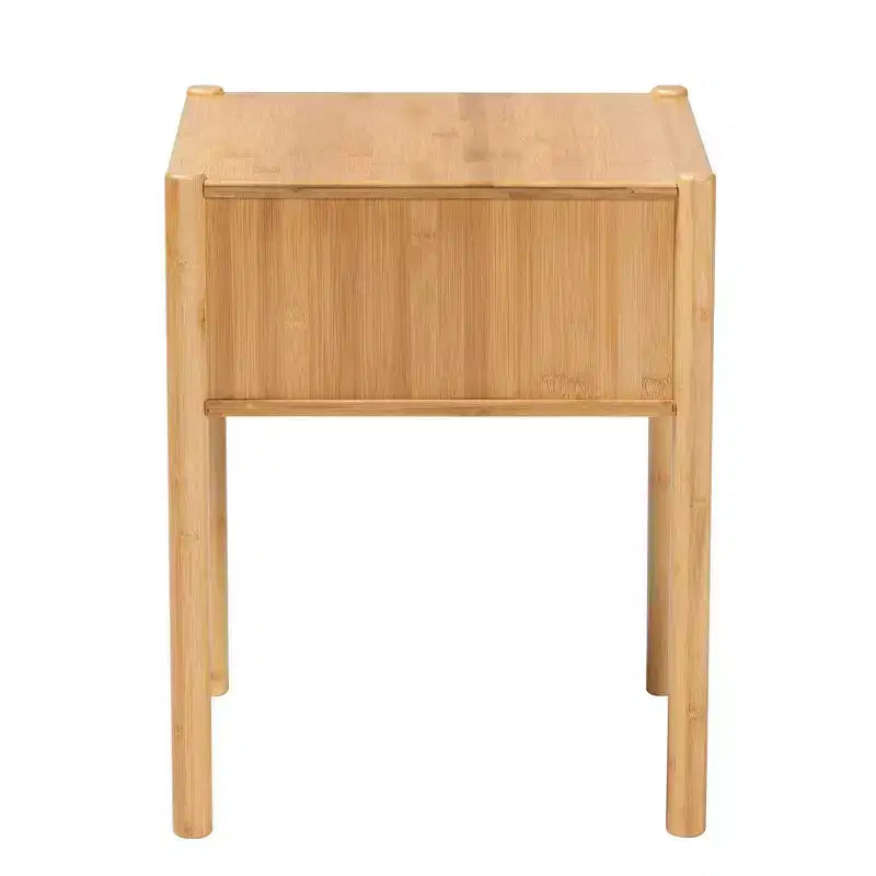 Table d'appoint à tiroir unique en bambou et bois