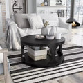 Table basse ronde en bois de style ferme