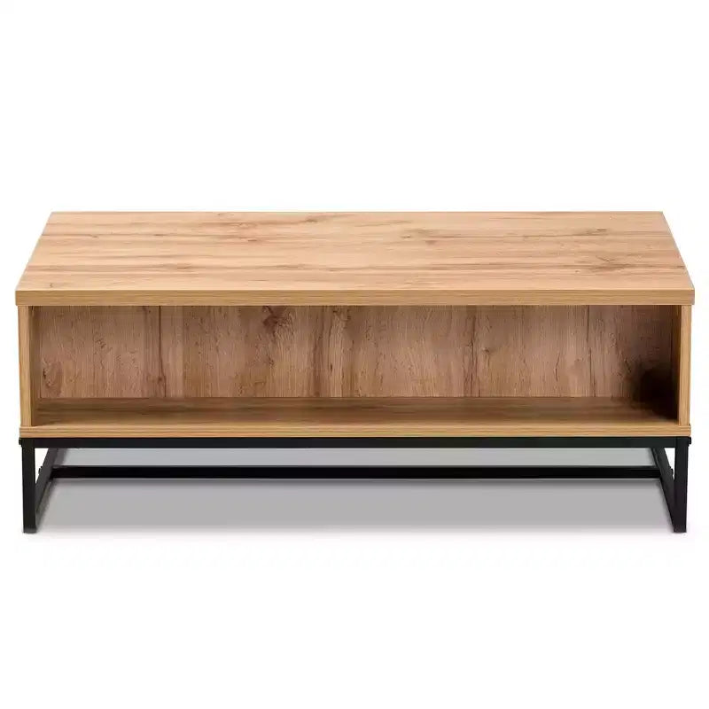 Table basse à double tiroir Franklin en bois et métal