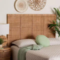 Tête de lit Bali grand lit en rotin et bois de rose