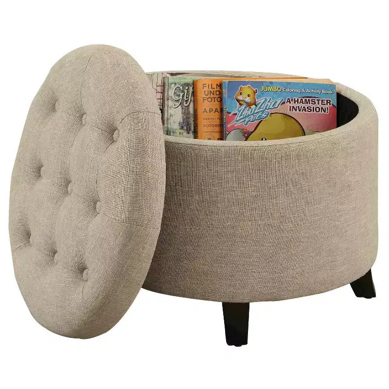 Repose-pieds de rangement rond