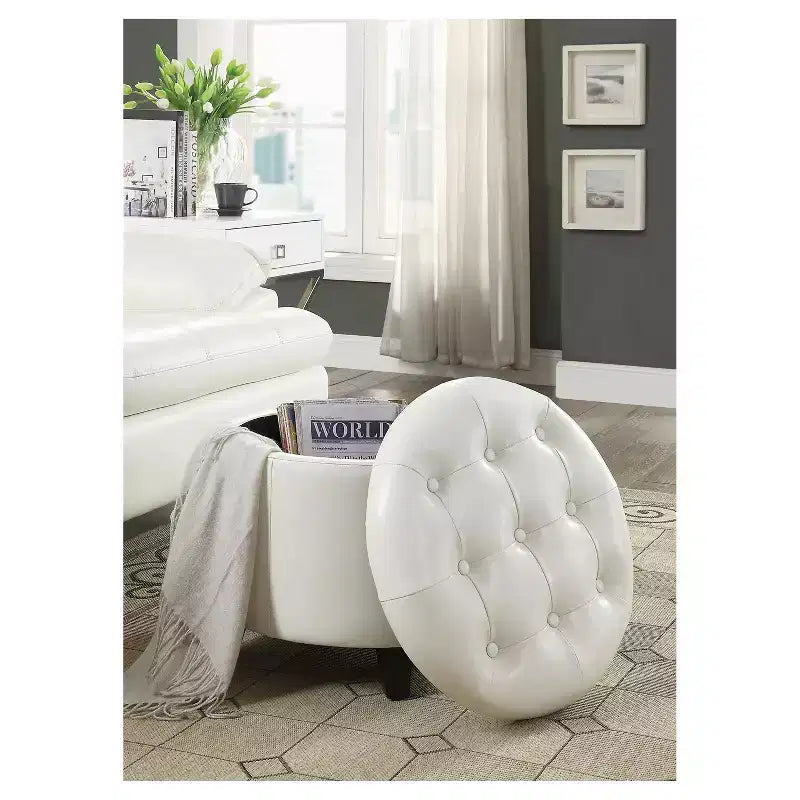 Repose-pieds de rangement rond