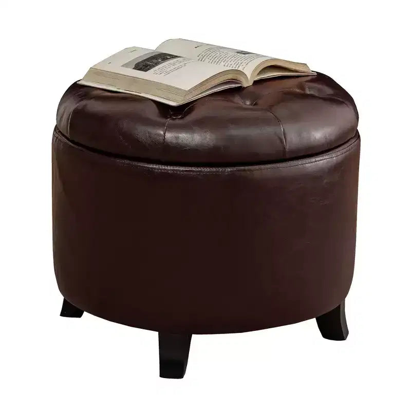 Repose-pieds de rangement rond