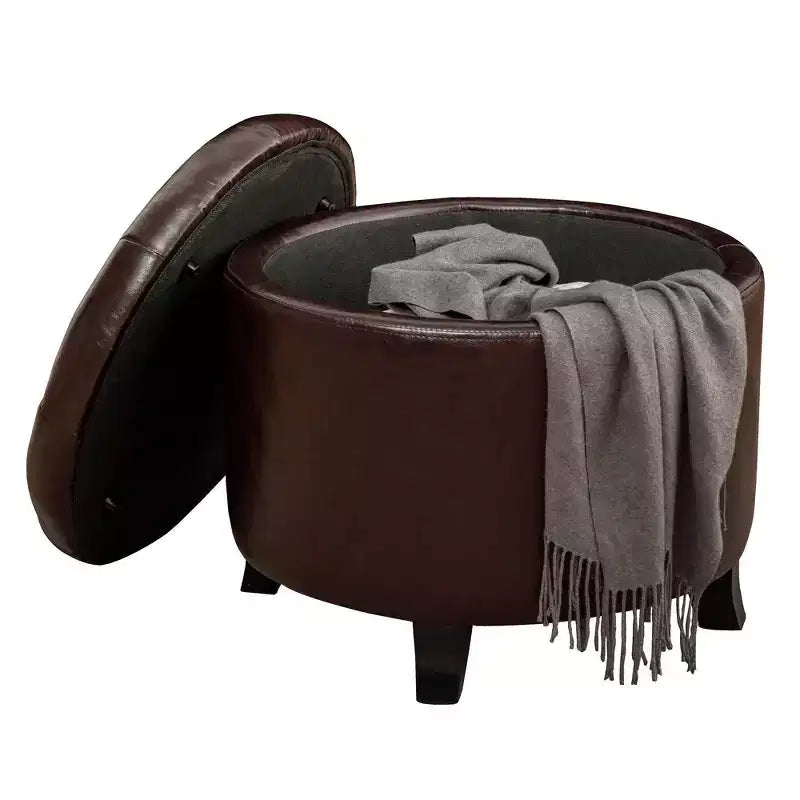 Repose-pieds de rangement rond