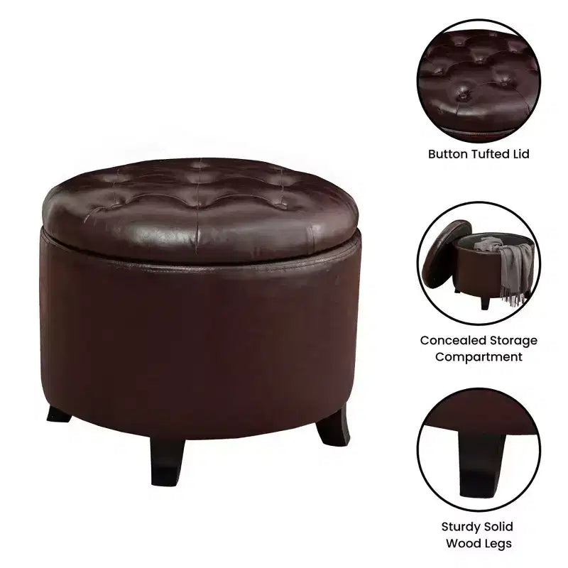Repose-pieds de rangement rond