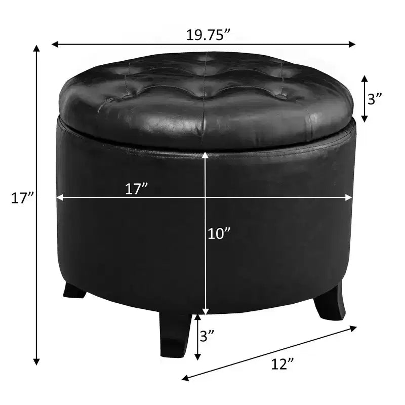 Repose-pieds de rangement rond