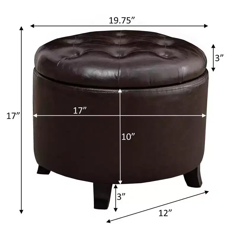 Repose-pieds de rangement rond