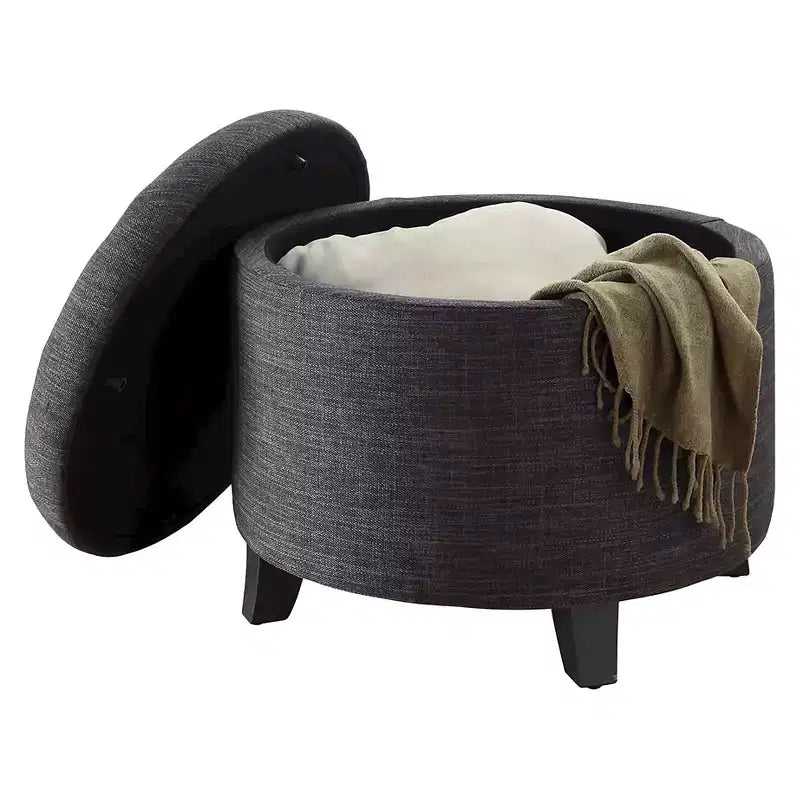 Repose-pieds de rangement rond