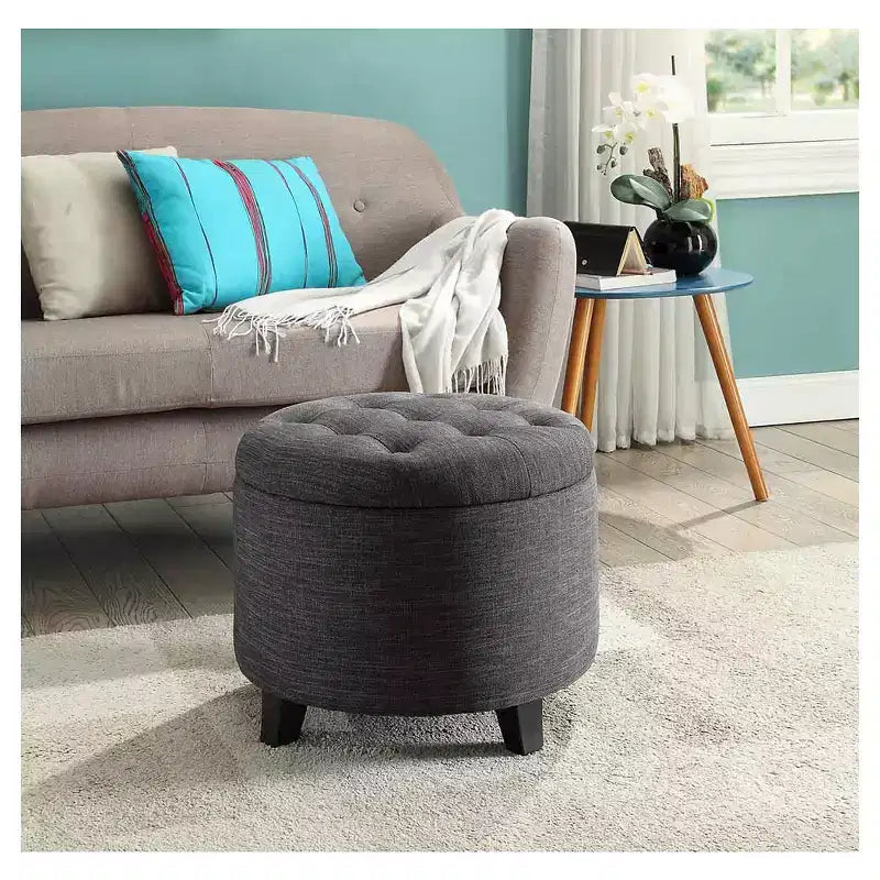 Repose-pieds de rangement rond