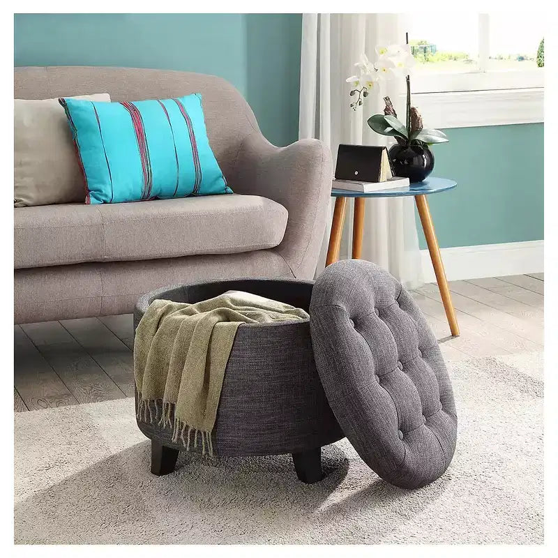 Repose-pieds de rangement rond