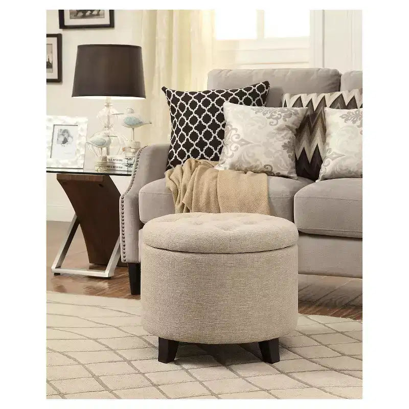 Repose-pieds de rangement rond