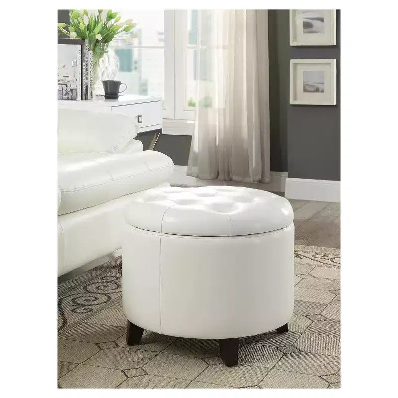 Repose-pieds de rangement rond