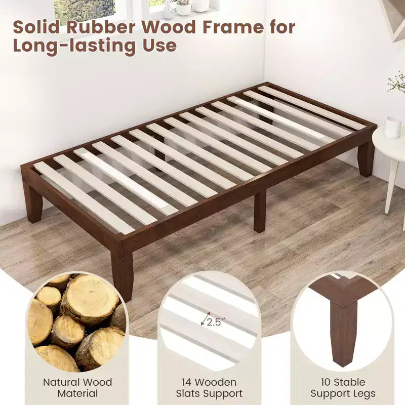 Cadre de lit en bois et matelas