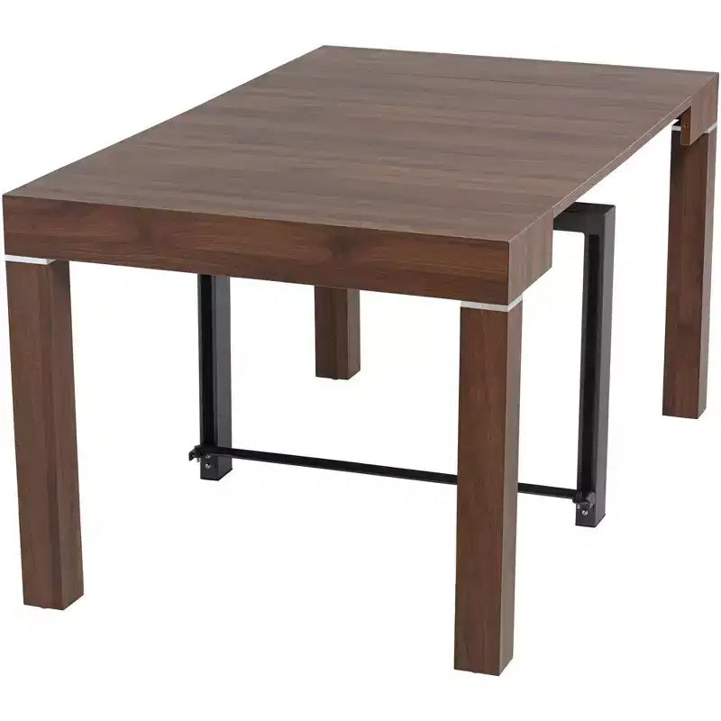 Table de salle à manger rectangulaire moderne en noyer finition vieillie