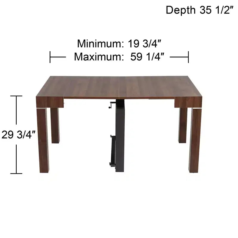 Table de salle à manger rectangulaire moderne en noyer finition vieillie
