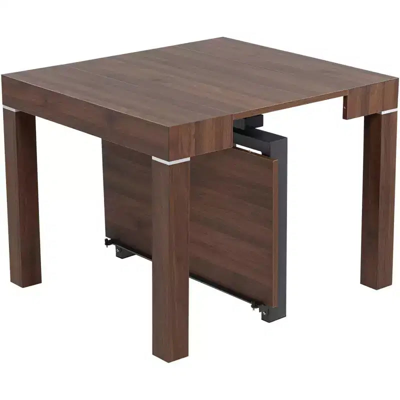 Table de salle à manger rectangulaire moderne en noyer finition vieillie