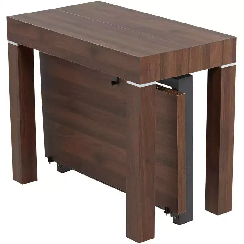 Table de salle à manger rectangulaire moderne en noyer finition vieillie