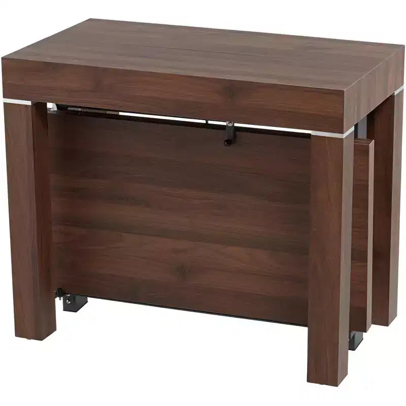 Table de salle à manger rectangulaire moderne en noyer finition vieillie