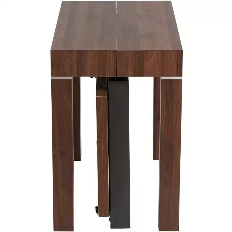 Table de salle à manger rectangulaire moderne en noyer finition vieillie