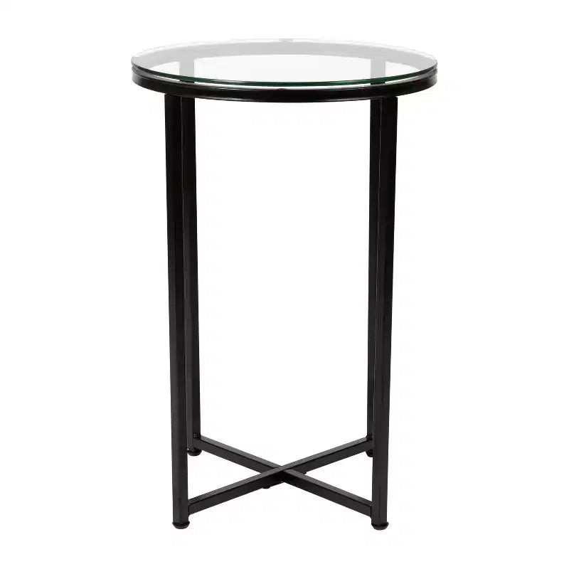 Merrick Lane End Table with Round Cross Brace Frame