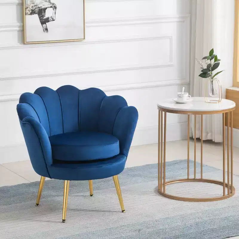 Élégant fauteuil de salon rembourré en velours