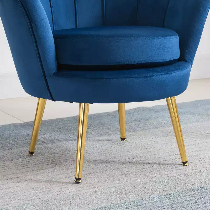 Élégant fauteuil de salon rembourré en velours