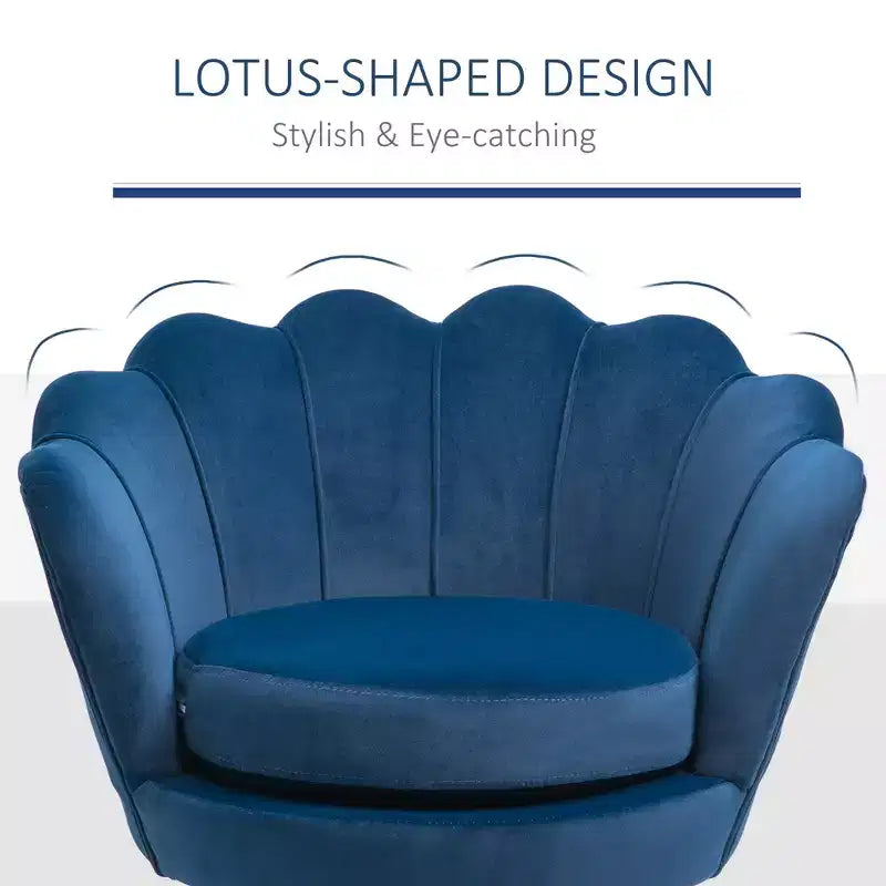 Élégant fauteuil de salon rembourré en velours