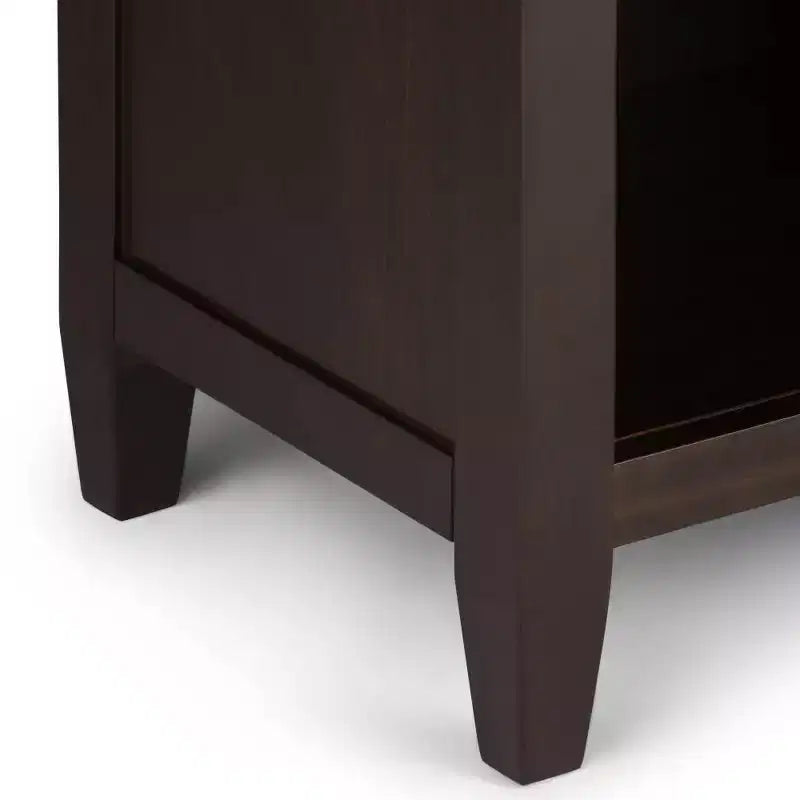 Table de chevet en bois massif et argent sterling