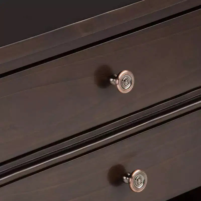 Table de chevet en bois massif et argent sterling