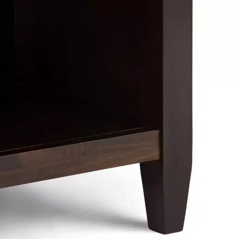 Table de chevet en bois massif et argent sterling