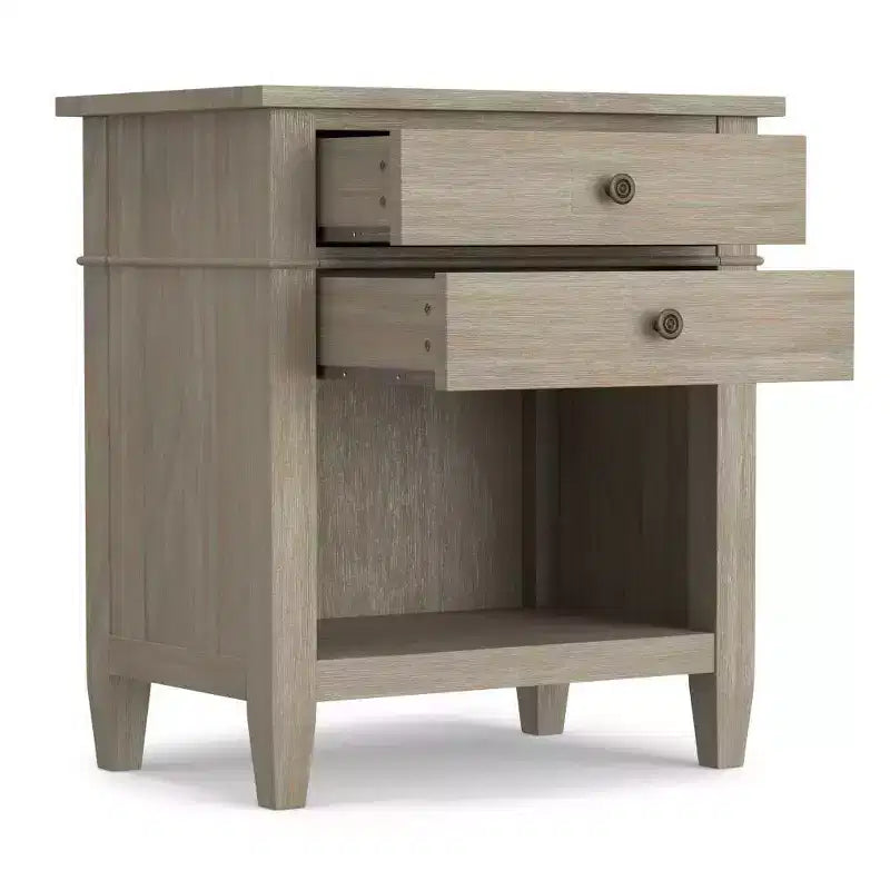 Table de chevet en bois massif et argent sterling